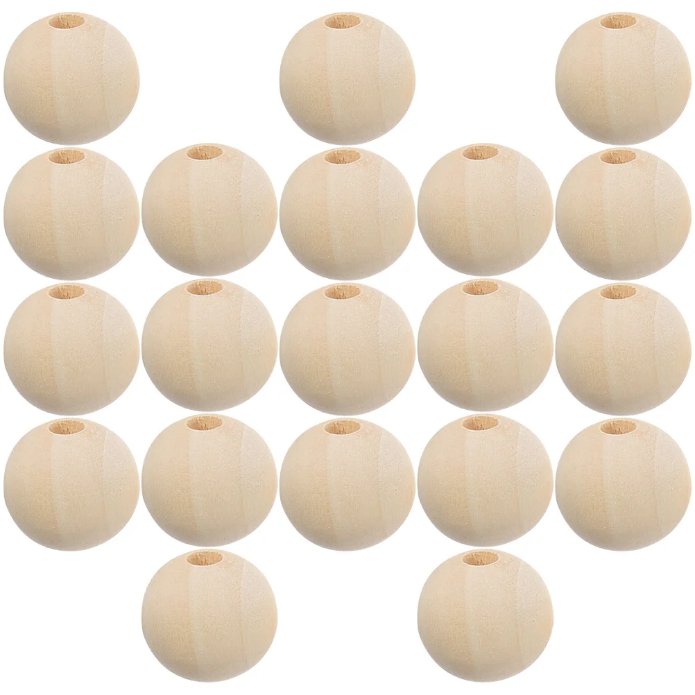 100 Pcs Hole Wooden Beads Pearl Macrame Accessories Loose Charm Making Necklace Charms Garland DIY for Crafts Natural