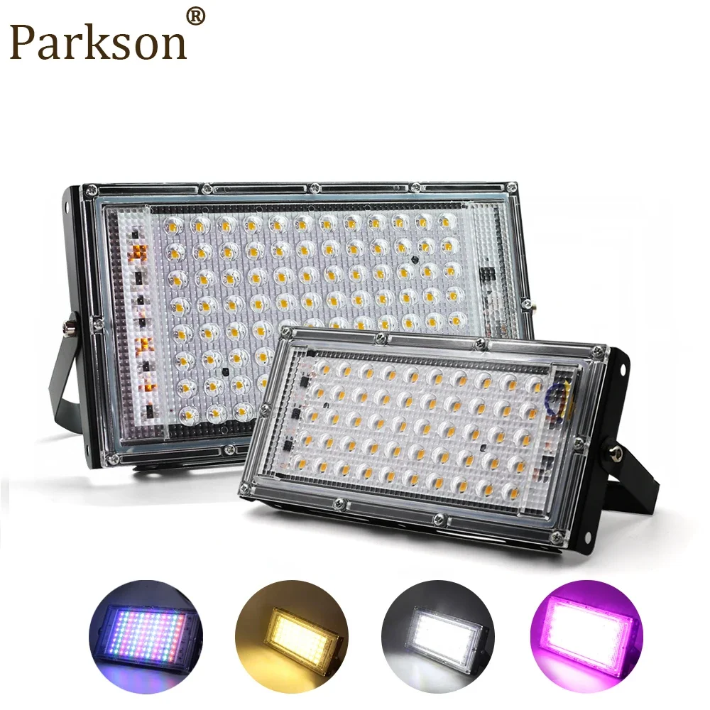 LED Flood Light 220V Outside Waterproof Streetlight 50W Grow Full Spectrum Lamp Spotlight Garden Park Outdoor Lighting