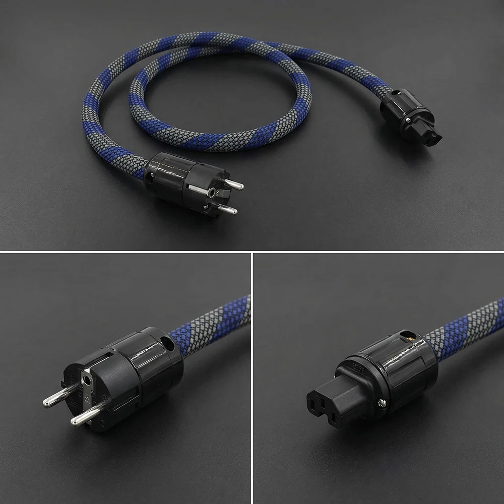 Aouyade HI-End US AC Power Cable 3pins US/EU Plug Power Cord Audiophile Power Cable CD Tube amplifer headphone