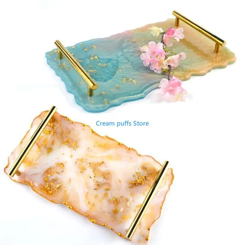 50LE Big Rectangle Plate Resin Mold Oversized Fruit Disc Tray Resin Mold Transparent Flexible Silicone Molds Art Craft Tools