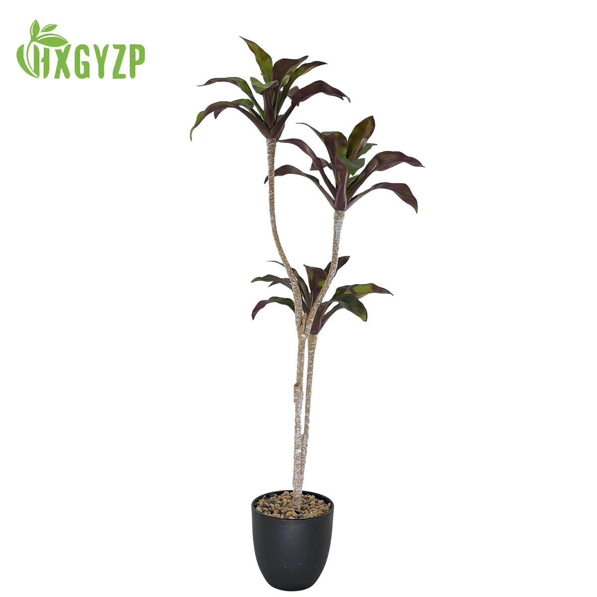 88cm Artificial Dracaena Plants Three Rhizome Fake Palm Tree With Plastic Flower Pot Home Decor Garden Courtyard Office Bedroom