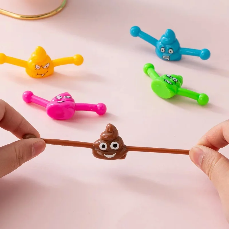 1-5PCS Funny Shooting Slingshot Prank Fake Poop Poo Game Antistress Children's Day Decompression Toy Kids Birthday Party Gift