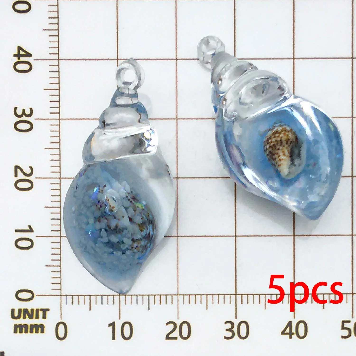5pcs Luminous Conch Design Charms for DIY Jewellery Making