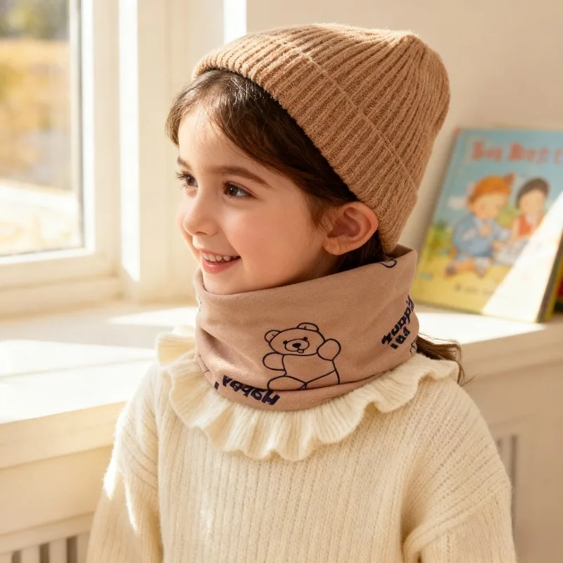 Scaldacollo invernale per bambini Sciarpa antivento in morbido pile Tubo per collo senza cuciture per neonati Copri collo termico accogliente per bambini all'aperto