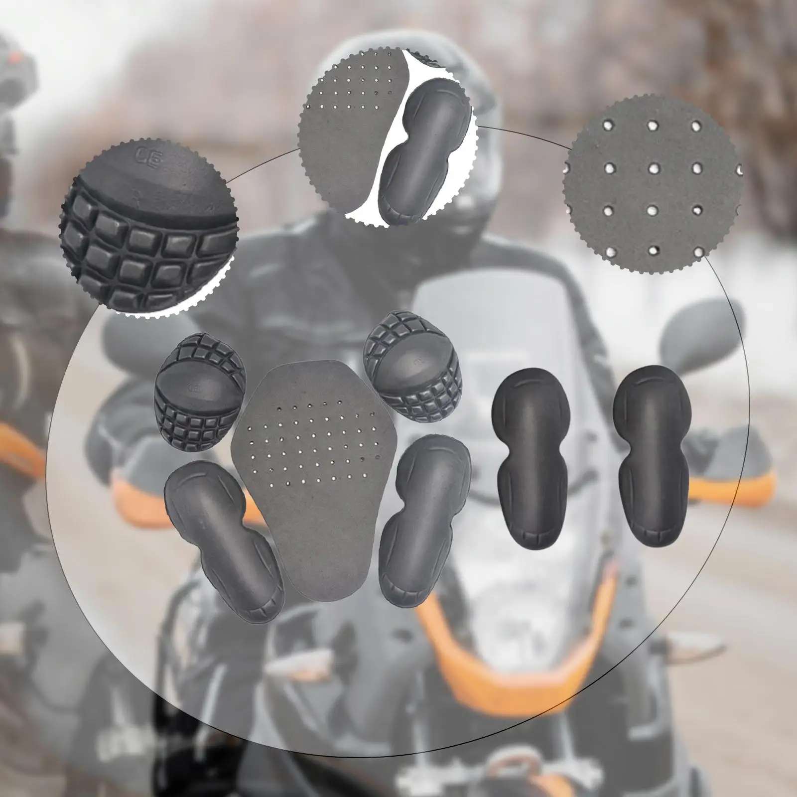 

7Pcs Shoulder and Elbow Pads Riding Gear Back Protector for Women Men