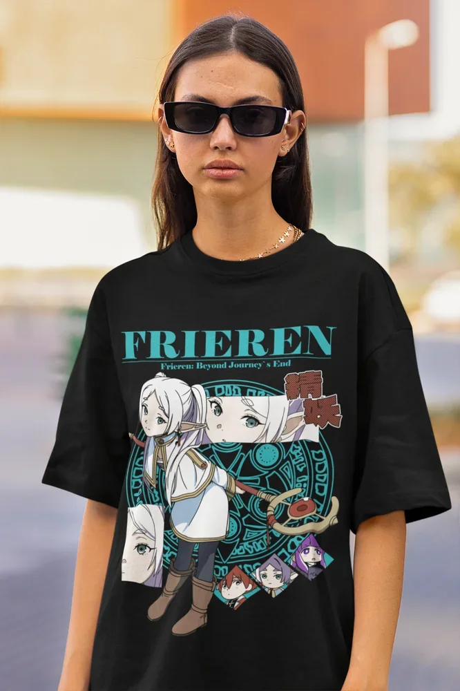 Frieren T-Shirt Beyond Journey's End Fern Stark Girl Anime Gifts Shirt All Size