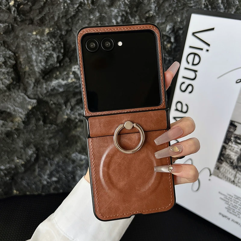 حافظة لهاتف موتورولا رازر 50 الترا 60 40 50S Razr + 2024 ريترو شمع زيتي نمط بولي Leather حافظة هاتف جذابة مغناطيسية #5