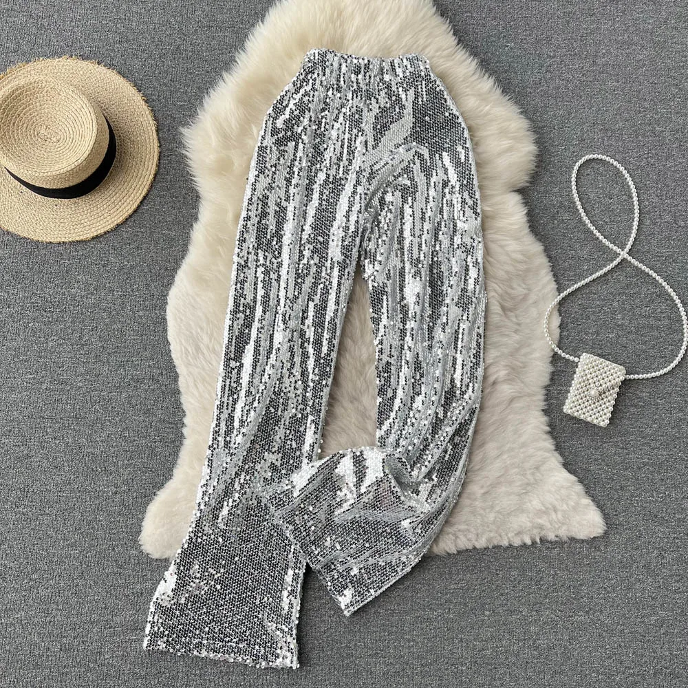 Faionable High Waist Straight Leg Casual Pants iny Slimming Drapey Long Trousers Autumn  Commute Sle Women's Premiu...