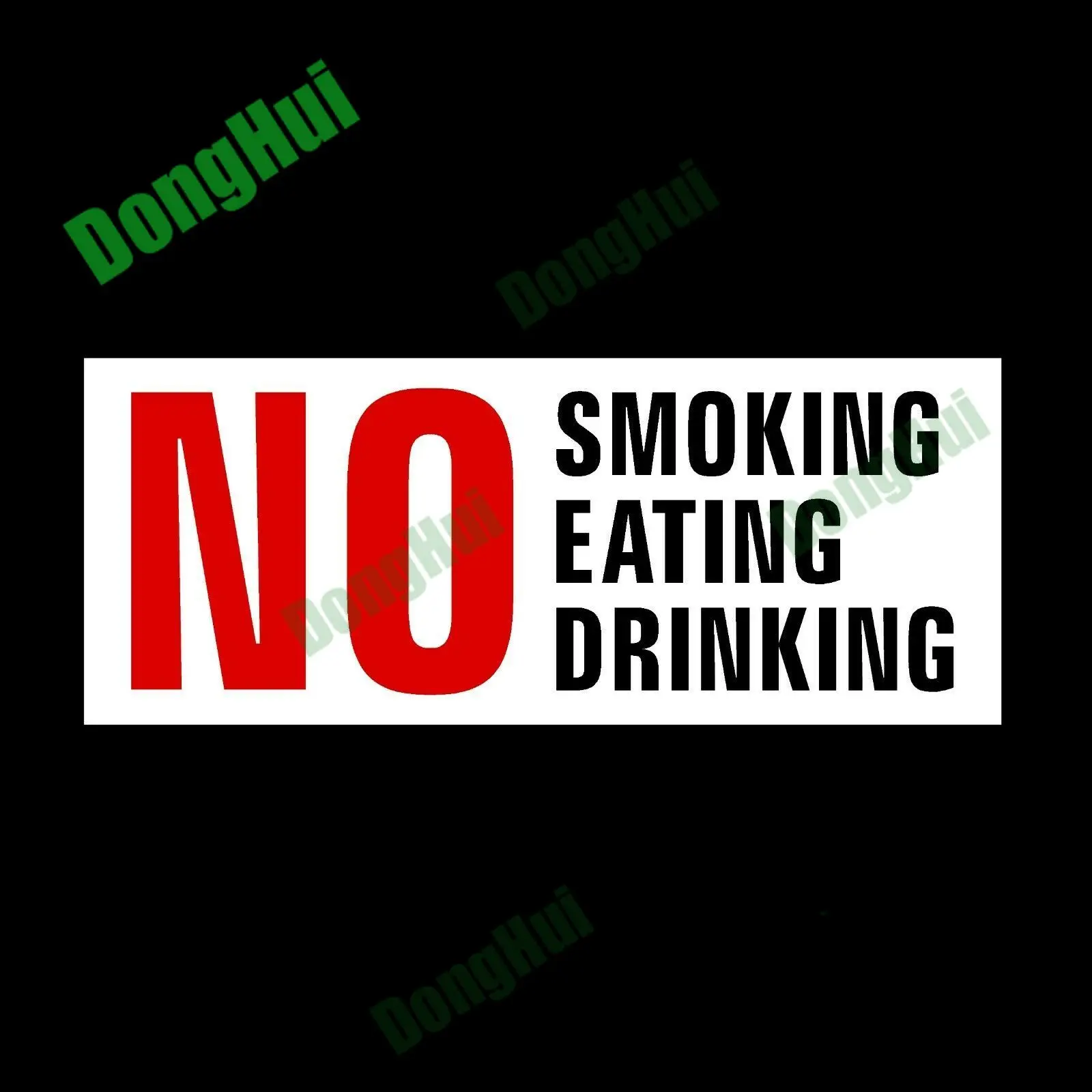 No Smoking, Eating Drinking Warning Caution Danger Plastic Sign OR Sticker PVC Waterproof Car Sticker Car Window Decal