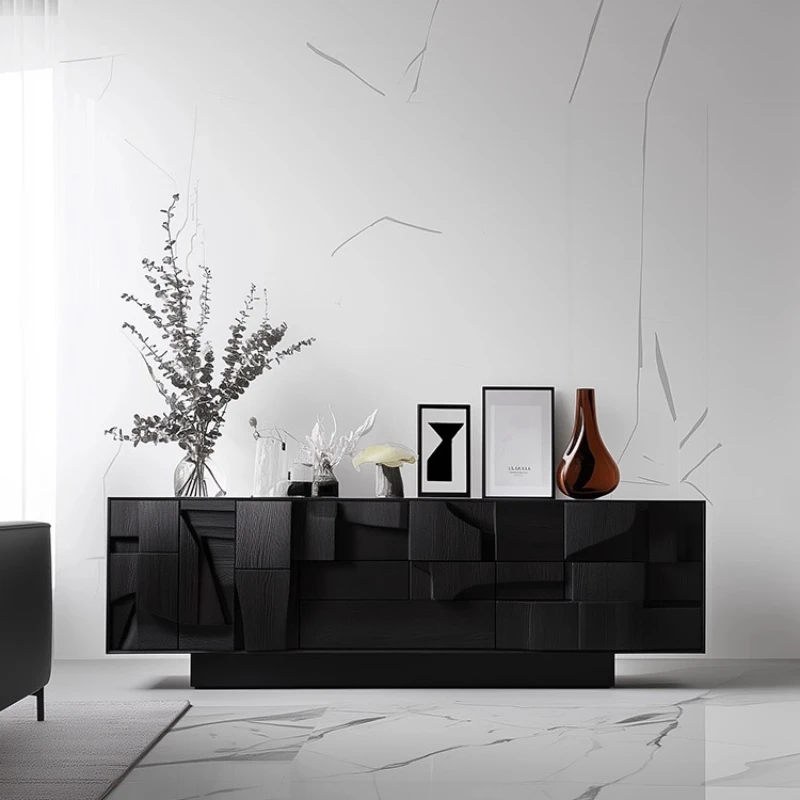 

Wabi Sandy Wind All Solid Wood TV Cabinet Nordic Minimalist Art Dining Side Cabinet Locker High-end Living Room Entrance