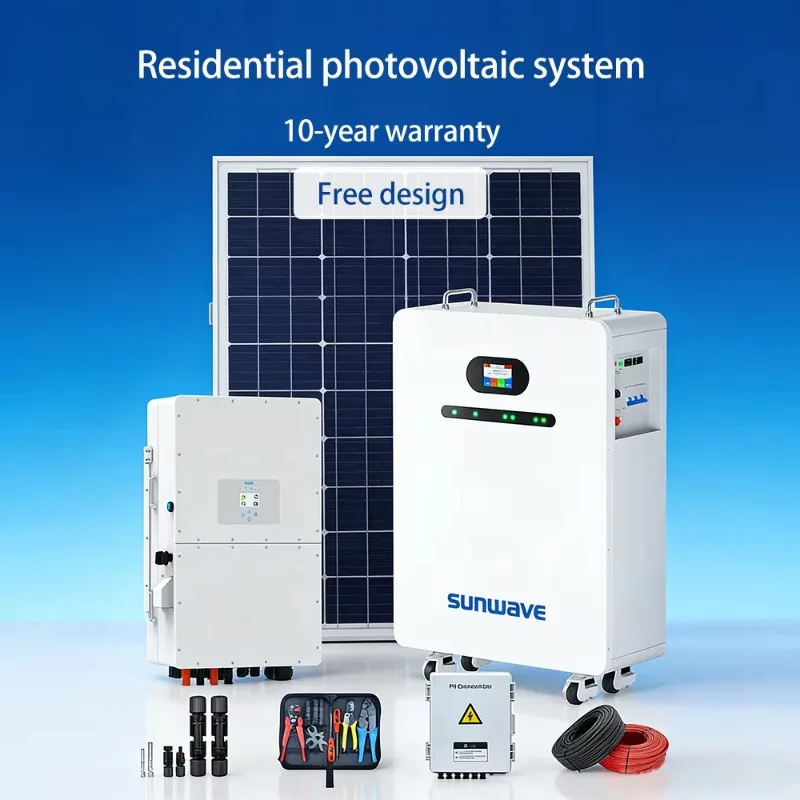 SUNWAVE Complete Hybrid Solar Solution 10kW 12kw 15kw 120V/240V Lifepo4 Lithium Battery Inverter & Panels For Home