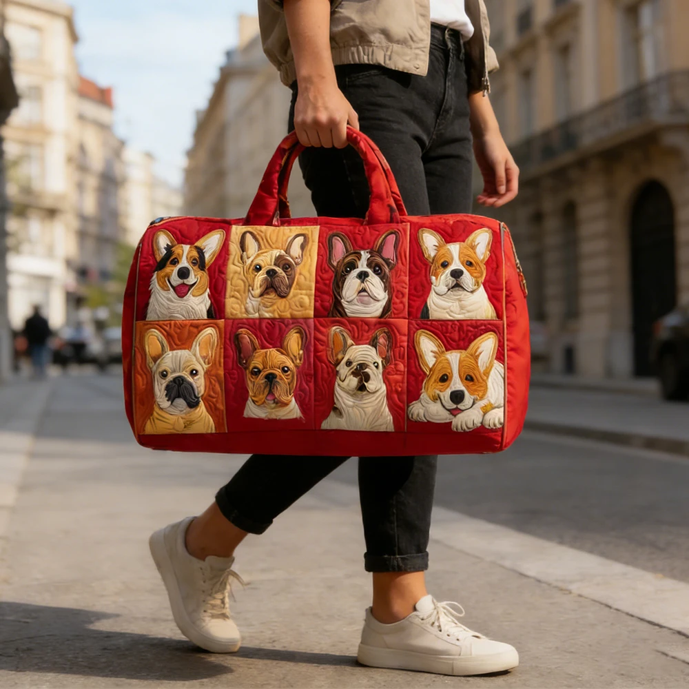 

Quilted Duffle Bag Shiba Inu Dogs 3D Print Personalized Custom Travel Tote Women Men Weekender Bag 2026 Outdoor Road Trips