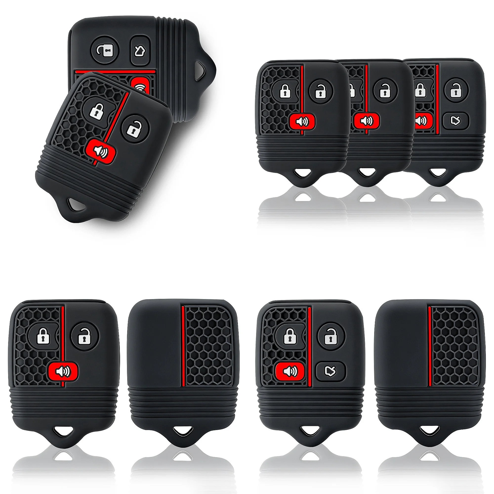 3/4 Buttons Silicone Car Remote Key Shell Case Fob Cover for Ford Transit MK6 Connect 2000- 2006 Escape Excursion Expedition