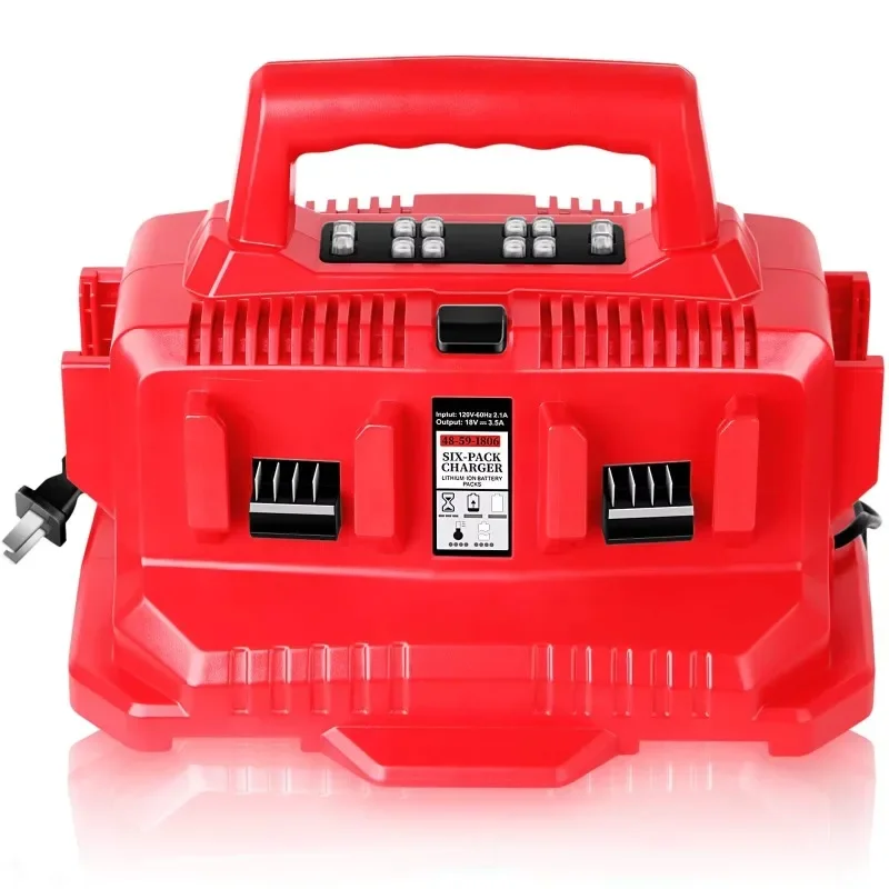 18V 6-Port Battery Charger Replacement Lithium-Ion Battery Charger For Milwaukees