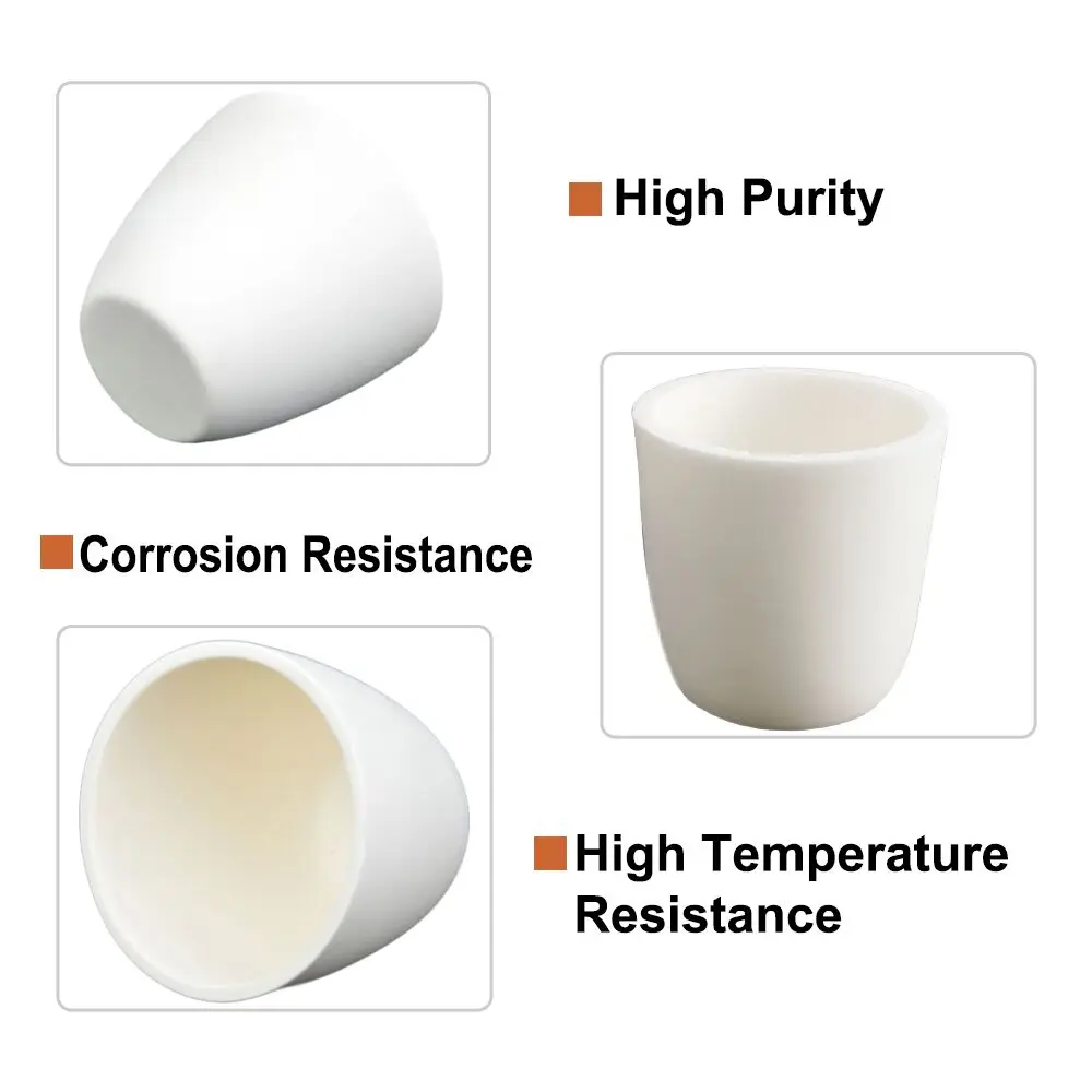 1pcs 5/8/10/20/25/30/50/70/100/150/200/300/500ml alumina crucible laboratory arc alumina corundum ceramic smelting crucible