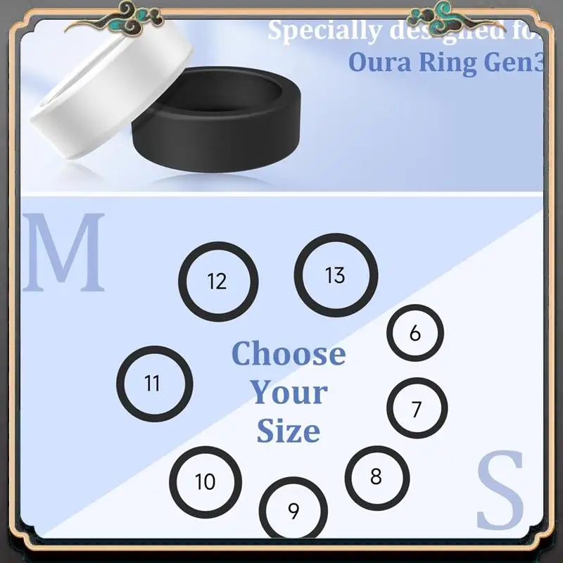 

Чехол-кольцо премиум-класса для защиты кольца Oura, силиконовый эластичный чехол для Oura Ring Gen 3, прочный S
