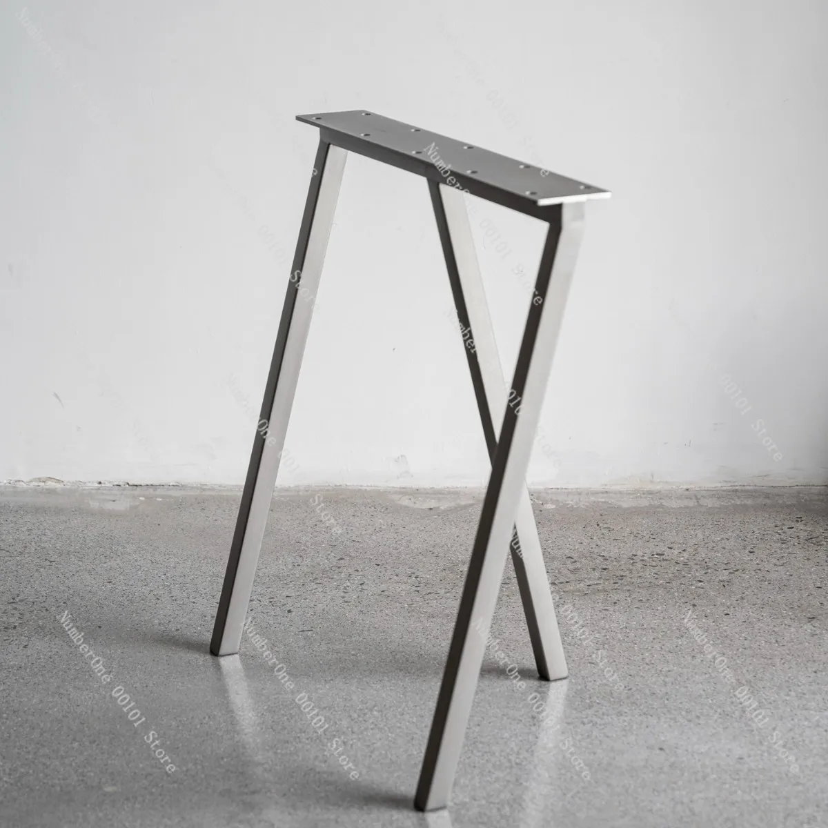 Brushed stainless steel texture single-sided foot bracket office desk bar conference table