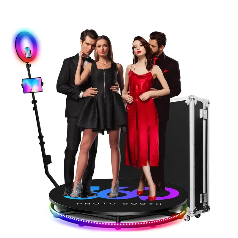 360 Degree Spin Photo Booth Slow Motion Video Photobooth with Flight Case for Birthday Events Rental Business 3-year Warranty