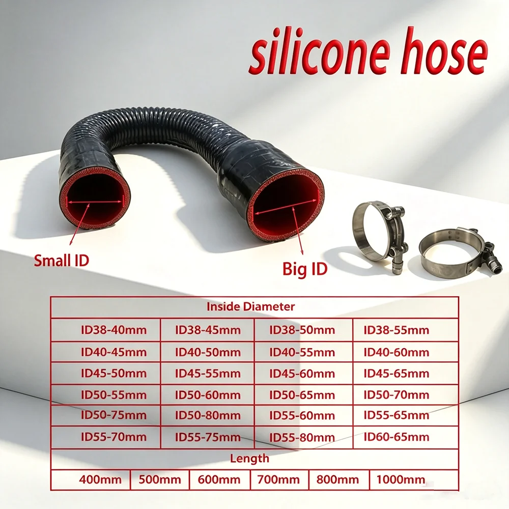 Automotive universal variable diameter steel wire silicone hose, Intercooler hose, Radiator hose, Automotive turbocharger hose