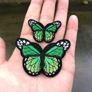 2 pçs borboleta bordado emblemas ferro em remendos em roupas diy vestido jeans chapéu acessórios de roupas dos desenhos animados apliques adesivos 10 principais vendas borboleta metal aplique - №1