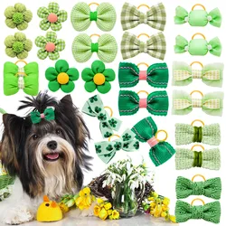 10PCS Dog Hair Accessories Pet Dog Hair Bows with Rubber Bands Grooming Products Fashion Candy Colors Pet Dog Hair Bows