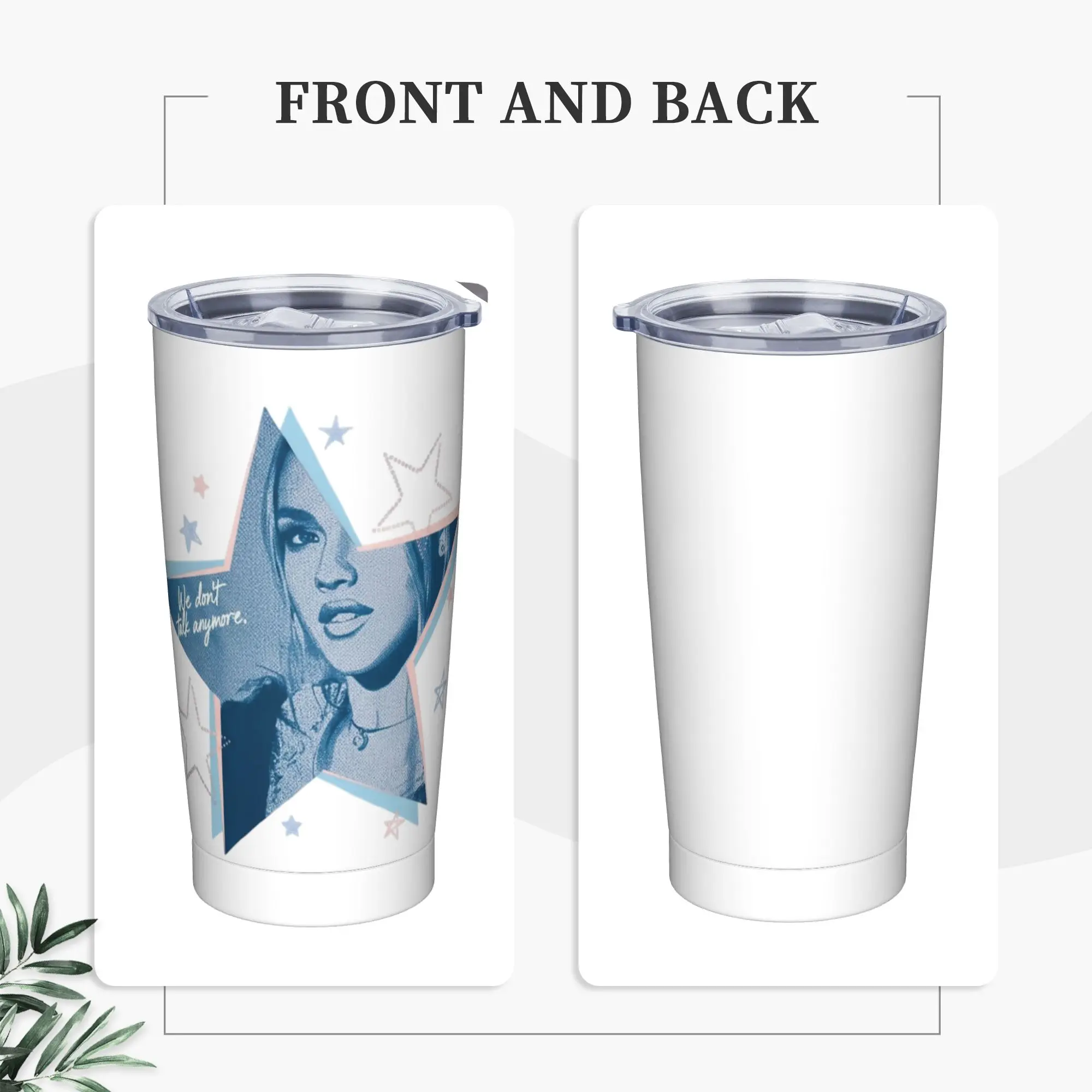 F-Freya Skye Singer Tumbler Vacuum Insulated  Thermal Cup with Lid Straw Double Wall Mugs 20oz