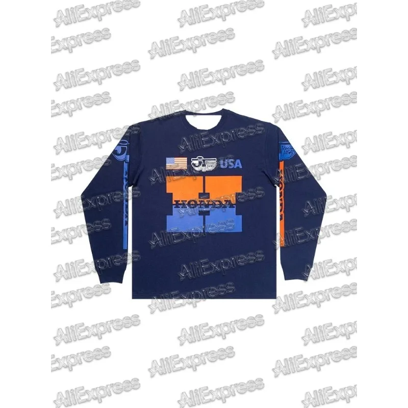 

2025 Honda Autumn New Round Neck long Sleeved For Men Motorcycle Racing Enthusiasts Oversized Sports Colorful Long Sleeves