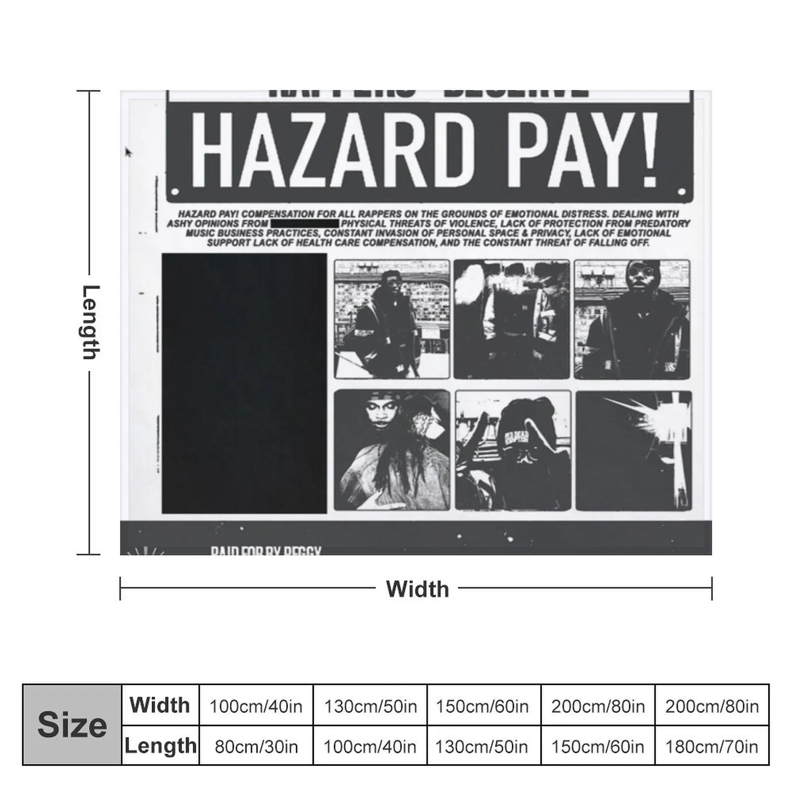 JPEGMAFIA HAZARD DUTY PAY! Throw Blanket Beach Weighted blankets and throws Bed linens Blankets