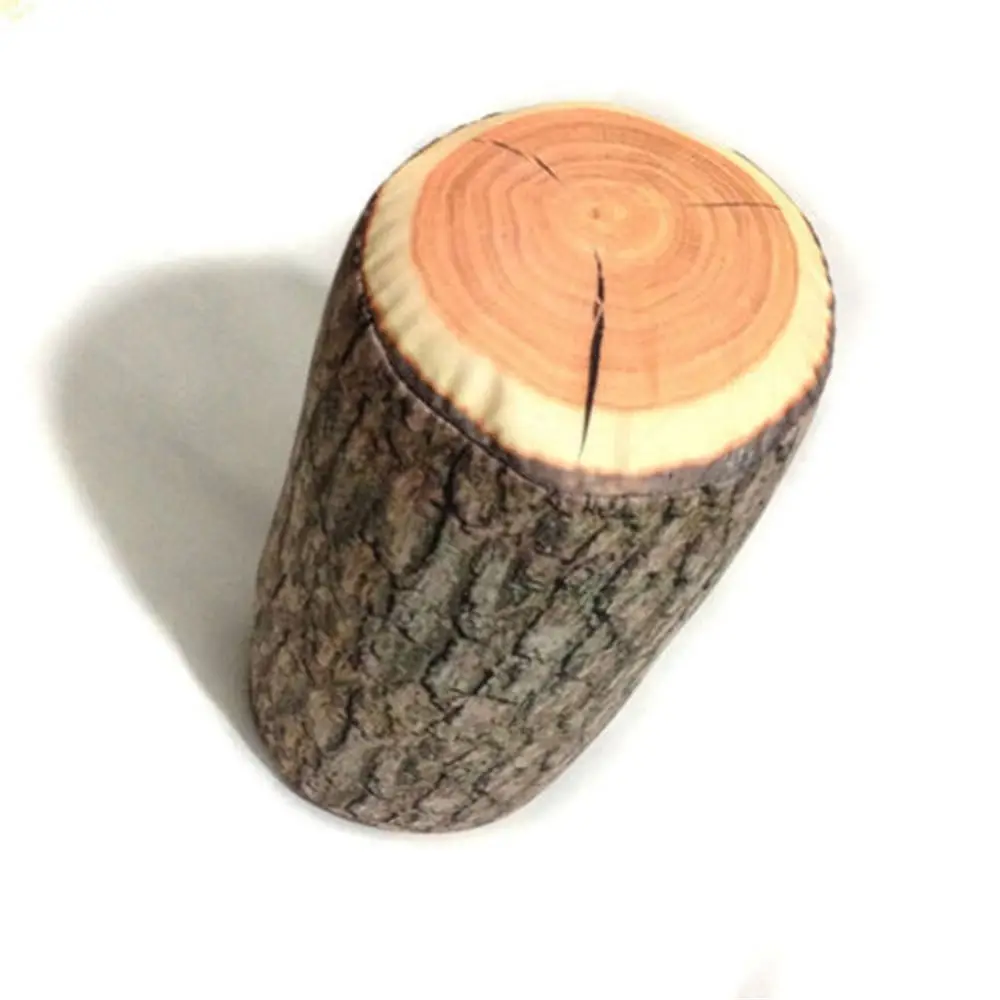 Versatile Material Tree Log Pillow Soft Texture Realistic Wood Grain Stump Cushion PP Cotton Filled Log Pillow For Men