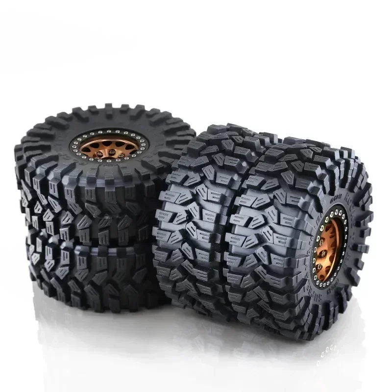

4pcs 120mm 1.9" Metal Beadlock Wheel Rim Rubber Tire Set for 1/10 RC Crawler Car Trxs TRX4 RC4WD D90 Axial SCX10 II III MST