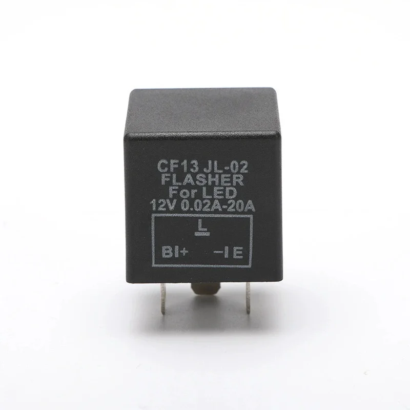 12V Intelligent Electronic Flasher for Automotive CF13/14 Plug-In Adjustable LED Turn Signal Flasher with Audible Alarm 3 Pin