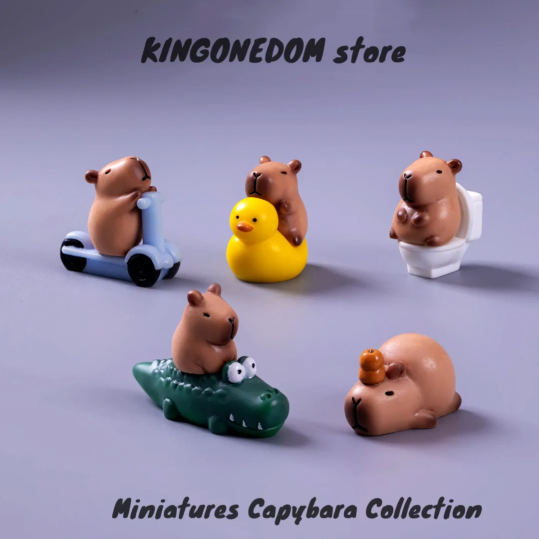 12 قطعة مجموعة كابيبارا المصغرة كابيبارا كاواي ديكور المنزل مكتب الديكور اكسسوارات ديكور المناظر الطبيعية الصغيرة #4