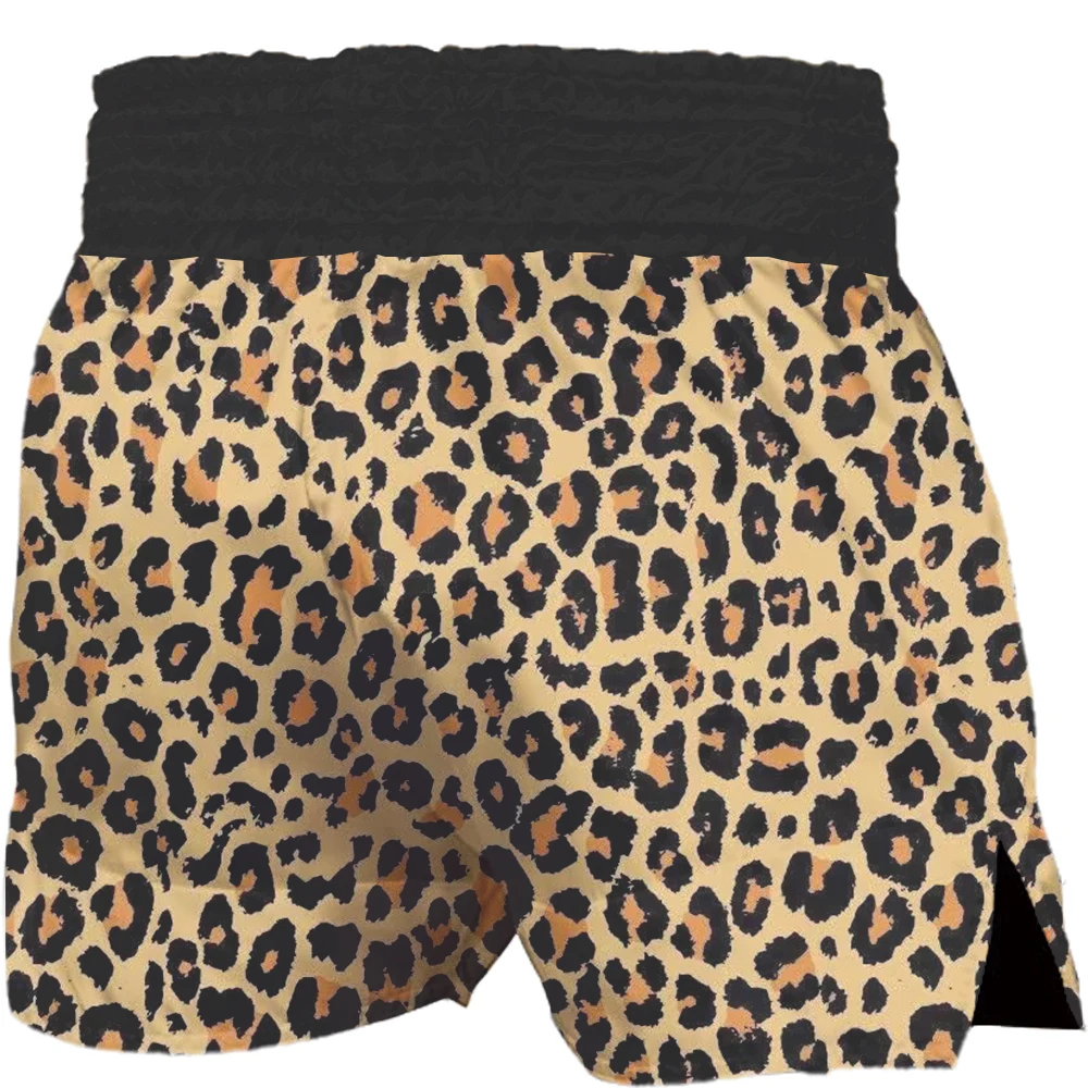 Muay Thai shorts, leopard print boxing shorts, boys and girls Taekwondo pants, children's adult MMA martial arts fights clothing