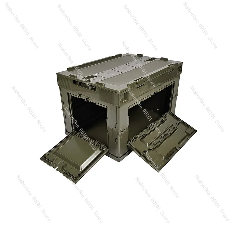 Folding Storage Box Outdoor Camping Organizer Side Opening Storage Case Portable Car Storage Box Large Capacity Collapsible