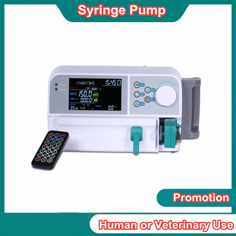 Remote Control Human Veterinary Pet Use Real Time Alarm Infusion Syringe Pump