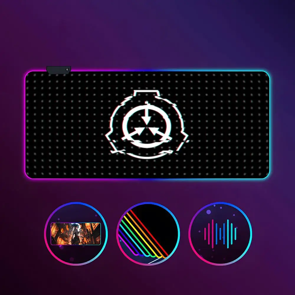 

Game SCP Foundation Mouse Pad RGB Luminous 900X400mm Large Table Mat Non-slip Extra Large Game Office Mouse Pad