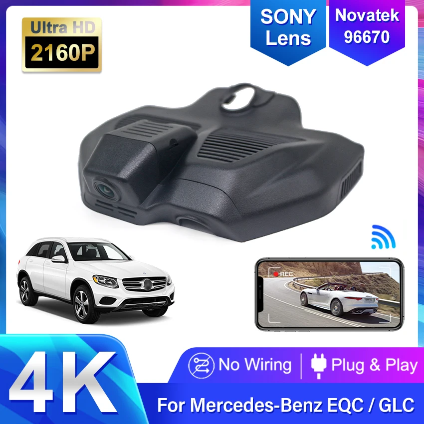 

New! Plug and play Dash Cam Camera 4K 2160P Car DVR Video Recorder For Mercedes-Benz EQC EQC400 GLC300 GLC 300,UHD Dash Cam