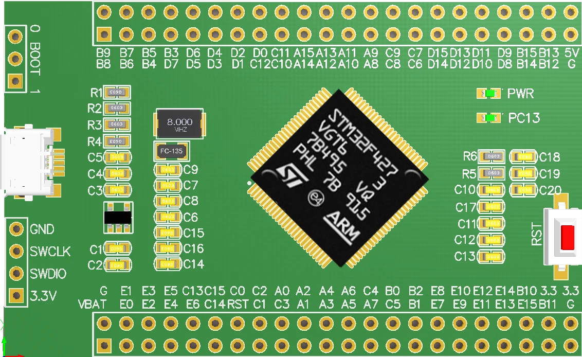 Stm32f427vgt6 Основная плата большой емкости Новая плата для разработки и обучения минимальной системе F427 Vgt6