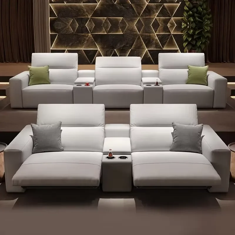 Villa High-End Home Theater Sectional Sofa Private Audio-Visual Room Electric Cinema Hall Function Sofa