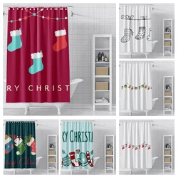 Home shower curtains for bathroom waterproof curtain fabric Modern Nordic style Living Room winter decoration Merry Christmas