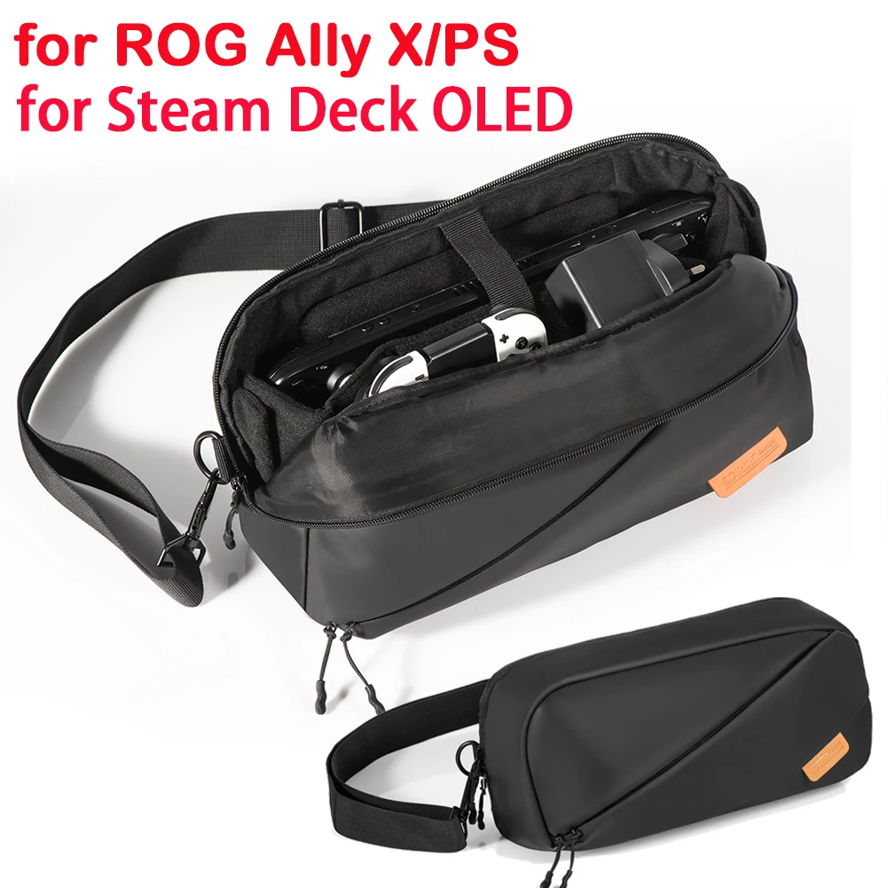 Carrying Case with Pockets Crossbody Shoulder Chest Pouch Protective Travel Case for Switch/PS Portal/Steam Deck OLED/ROG Ally X