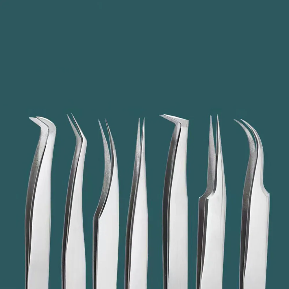 Pinzette per ciglia Pinzette per ciglia finte super dure Kit per trucco Strumenti Pinzette in acciaio inossidabile per trucco ciglia