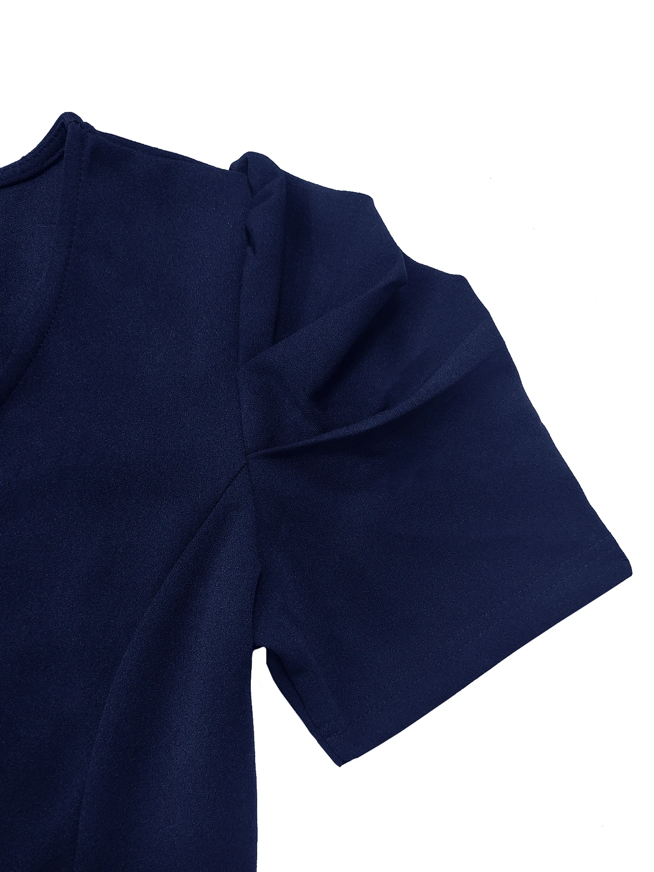 بذلة نسائية أنيقة وعصرية بأكمام قصيرة واسعة الساق، مناسبة للارتداء غير الرسمي وتعزيز مطابقة خزانة الملابس. #5