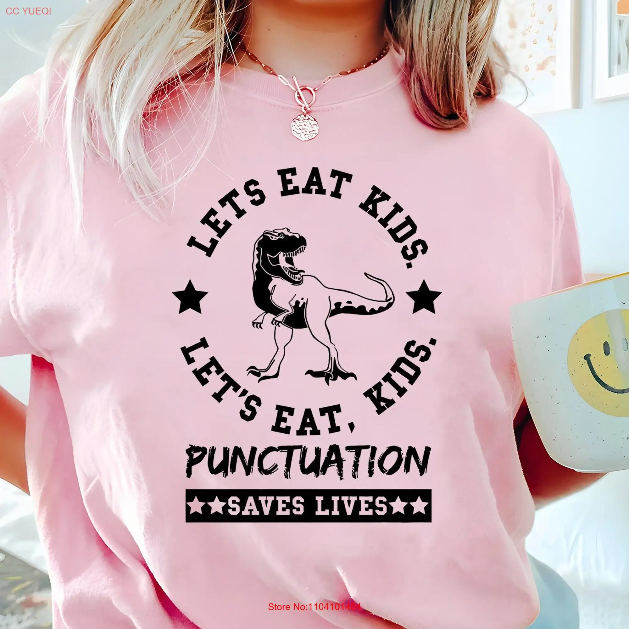 Funny Grammar T Shirt Punctuation English Teacher Commas Back To School Kindergarten long or short sleeves