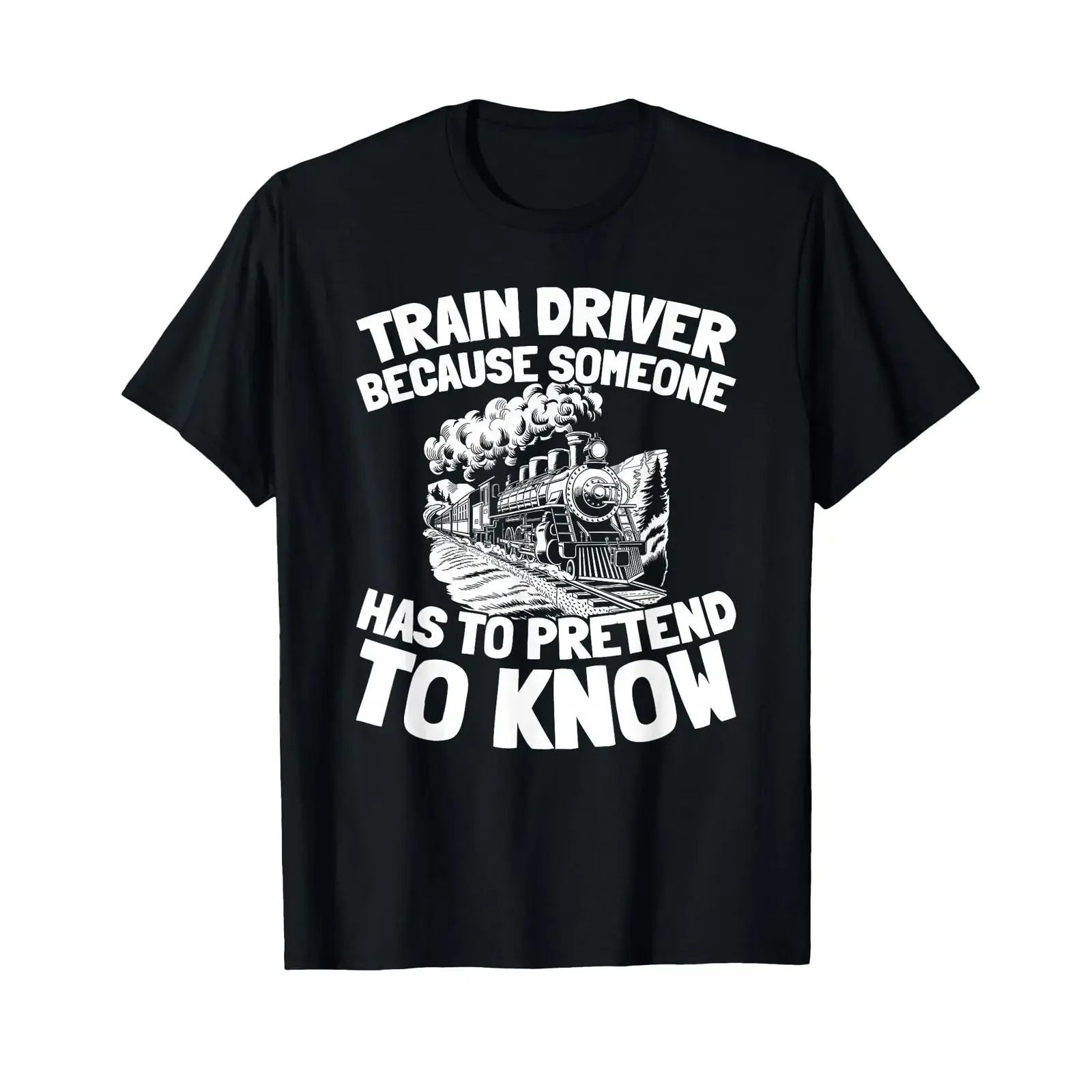Chauffeur De Train Chemin Fer Operator Fahrer T-Shirt Vintage gewaschene Designerkleidung Stylische Streetwear Weich Atmungsaktiv