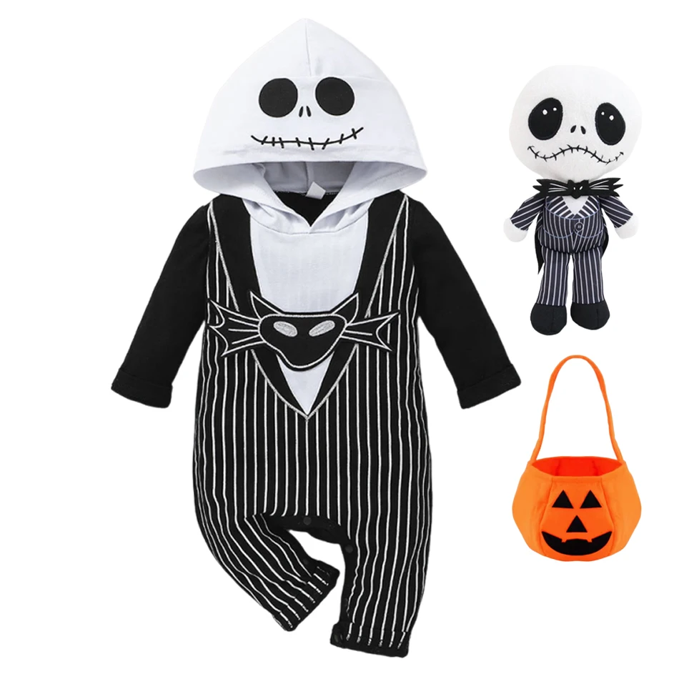 

Baby Boys Jumpsuits 2025 Horror Jack Nightmare Before Christmas Romper Costume Children Halloween Cosplay Party Boy Clothes