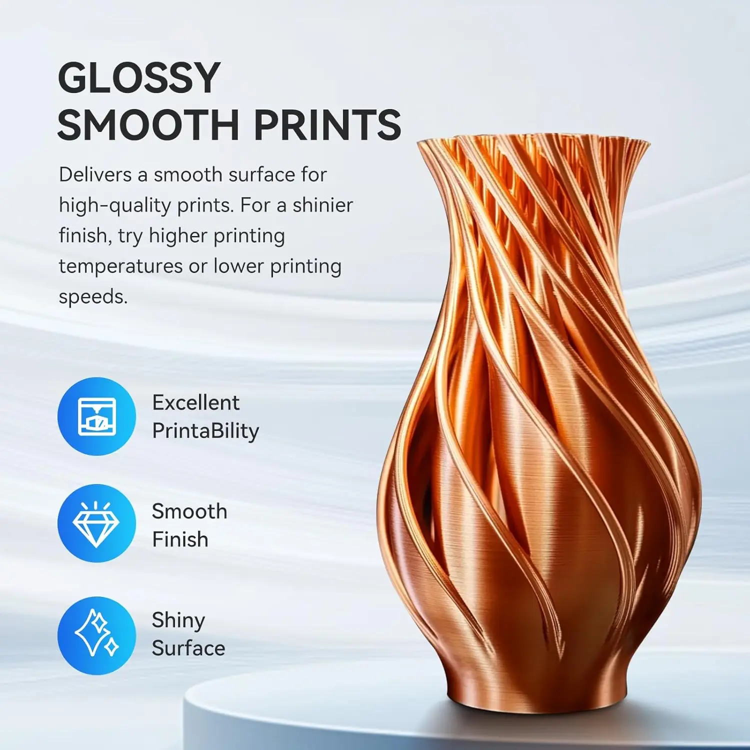 Silk PLA Filament Bundle 1.75mm, Individually Vacuum Packed（Red/White/Blue/Silver）250g/500g/1000g  1Spools