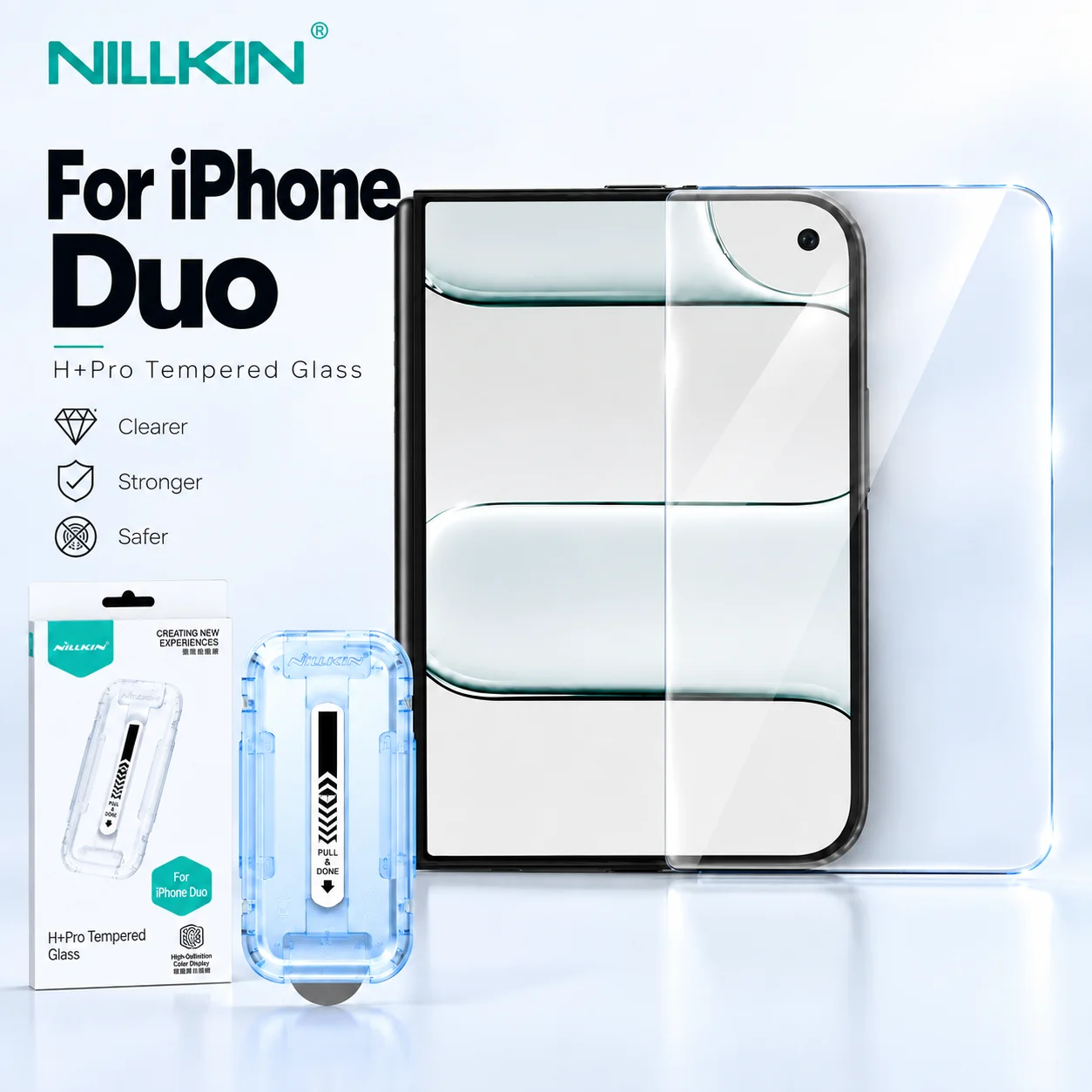 NILLKIN Tempered Glass For iPhone Duo Fold Protector Film Support Fingerprint Unlock Anti-Oil FM5001