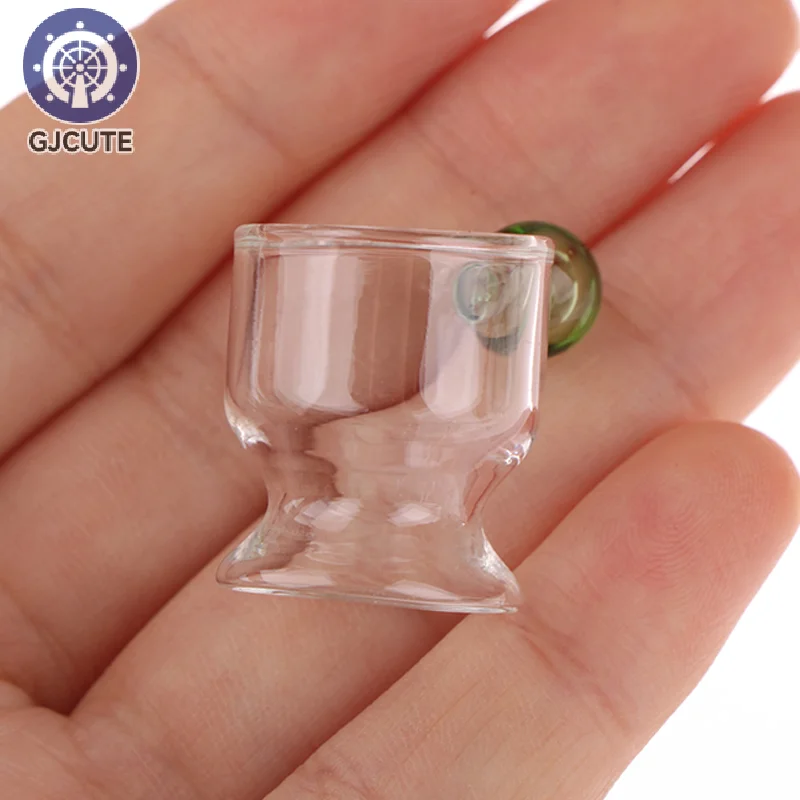 בית בובות 1:12 מחסן מיניאטורי זכוכית זכוכית w/ידית מיני כוסות בירה