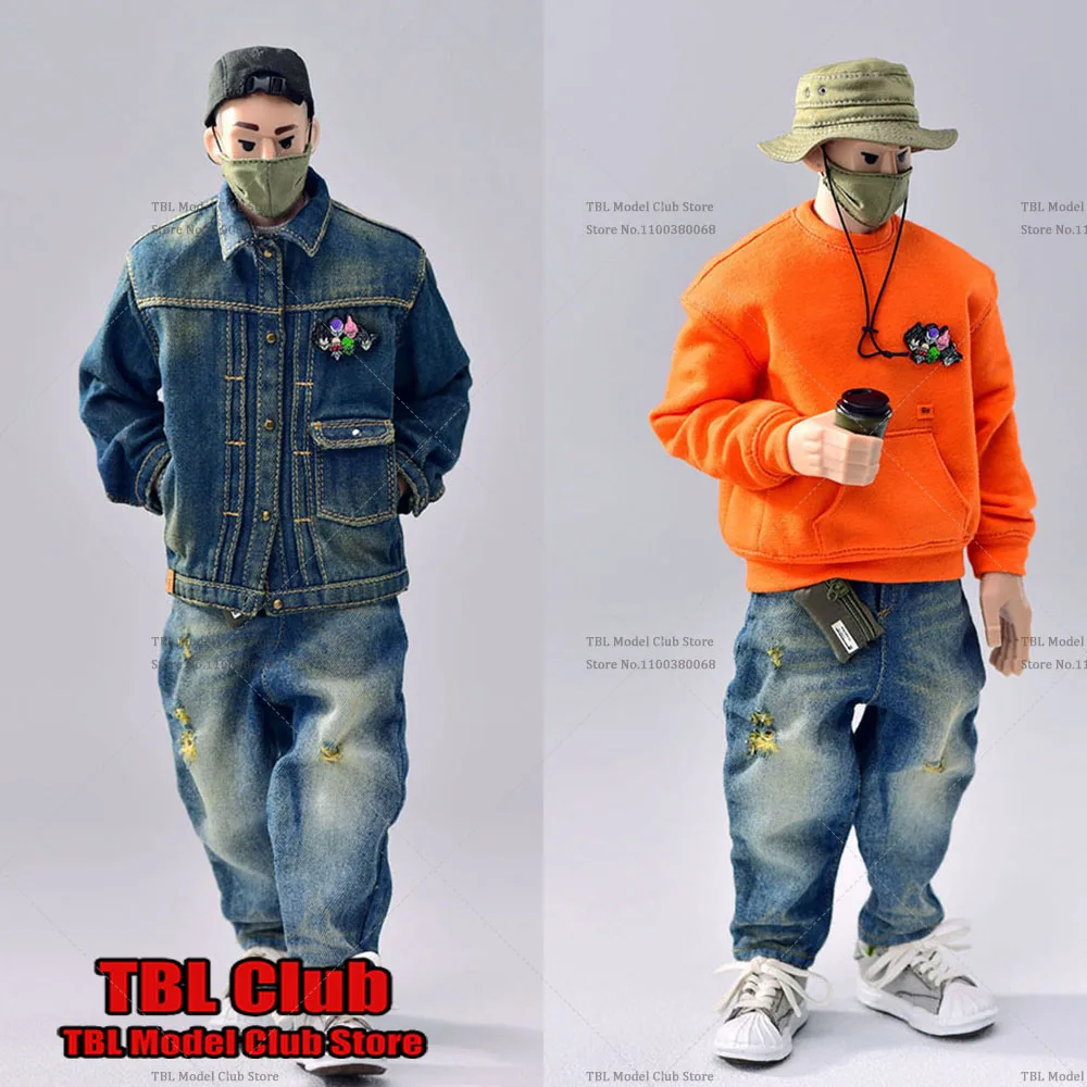 

Trickyman12 1/6 Trendy Male Soldier Street Hip Hop Denim Jacket Pant Sweatshirt Shoes Hat Socks Cloth For 12" Male Action Figure
